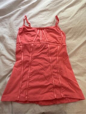VINTAGE LULULEMON Coral workout top with built in sports bra